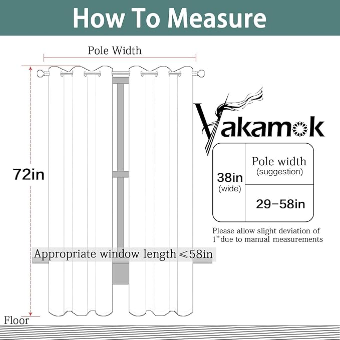 Yakamok Blackout Curtains for Bedroom 2 Panels Set 72 Inch Length Thermal Insulated Room Darkening Dark Black Out Drapery Grommet Window Treatments Drapes for Living Room, 38x72, Dark Teal