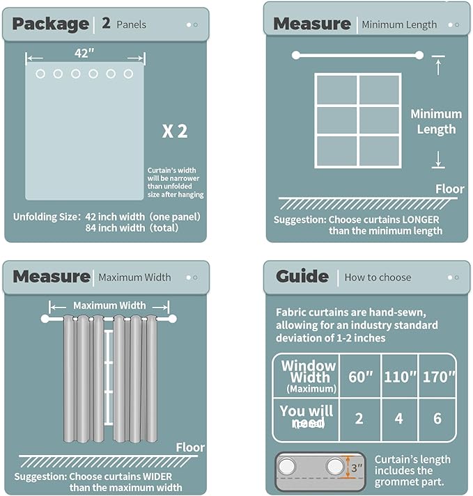 BGment Blackout Curtains for Living Room - Grommet Thermal Insulated Room Darkening Curtains for Bedroom, 2 Panels of 42 x 84 Inch, Khaki
