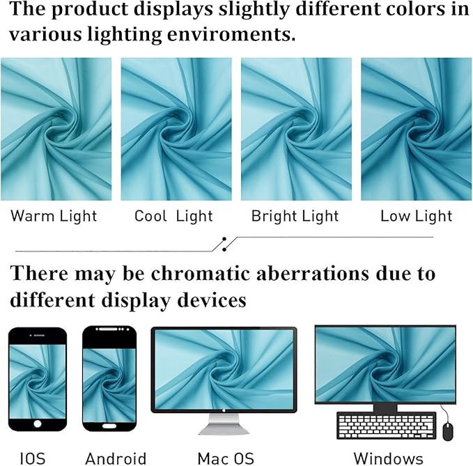 Lecloud Turquoise Sheer Curtains for Living Room Decor 84 Inches Long 2 Pcs, Light Filtering Airy Bedroom Curtains, Window Treatments Rod Pockets Drapes for Dining Room, Each Panel 59" W x 84" L