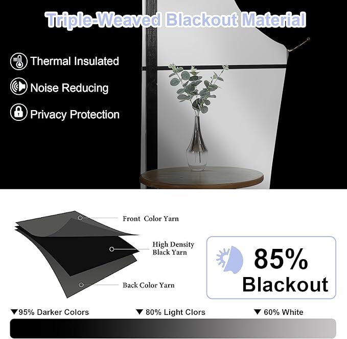 Simplebrand Ava Sun Baked Short Blackout Curtains for Bedroom 45 Inches Long 2 Panels Set, Solid Thermal Insulated, Energy Saving Window Treatment Curtains Blackout Drapes, W40 x L45 Inch, Sun Baked