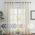 NICETOWN polyester Curtains for Windows 96 inch Length, Grommet Semi Sheer Vertical Drapes Privacy with Light Filtering for Bedroom/Living Room, Natural, W52 x L96, 2 Pieces