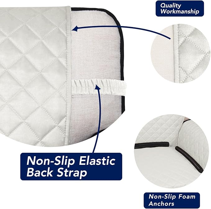 PureFit Reversible Quilted Sofa Cover, Water Resistant Slipcover Furniture Protector, Washable Couch Cover with Non Slip and Elastic Straps for Kids, Dogs, Pets (Chair, Ivory/Ivory)