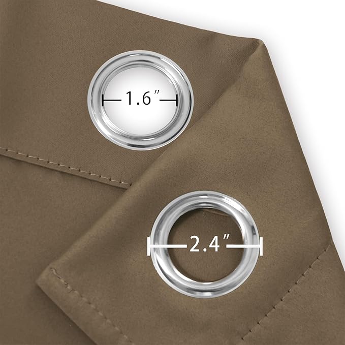LEMOMO Blackout Curtains 42 x 63 inch/Brown Curtains Set of 2 Panels/Thermal Insulated Room Darkening Bedroom Curtains