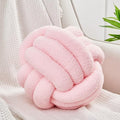 Uvvyui Knot Pillow Ball, Soft Home Decorative Pillows, Round Throw Pillow, Handmade Knotted Plush Pillow, Round Boucle Pillow Cushion (14 Inches Pink)