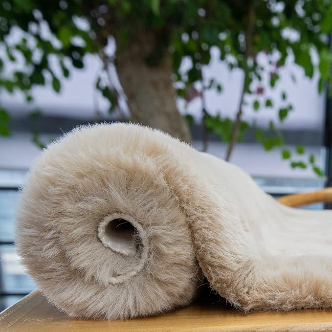 ORINOVA Camel Shaggy Washable Rug 2x10 Runner Rug for Living Room Plush Faux Rabbit Fluffy Fur Rugs for Hallway Nursery Rugs Home Décor
