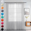 youleyar Solid Sheer Rod Pocket Curtain Voile Draperies 2 Panels White Beige Black Grey Ivory 52 Inch Width 63 Inch Long 1 Pair for Kitchen Bedroom Children Living Room Yard (Silver Grey,52Wｘ63L)
