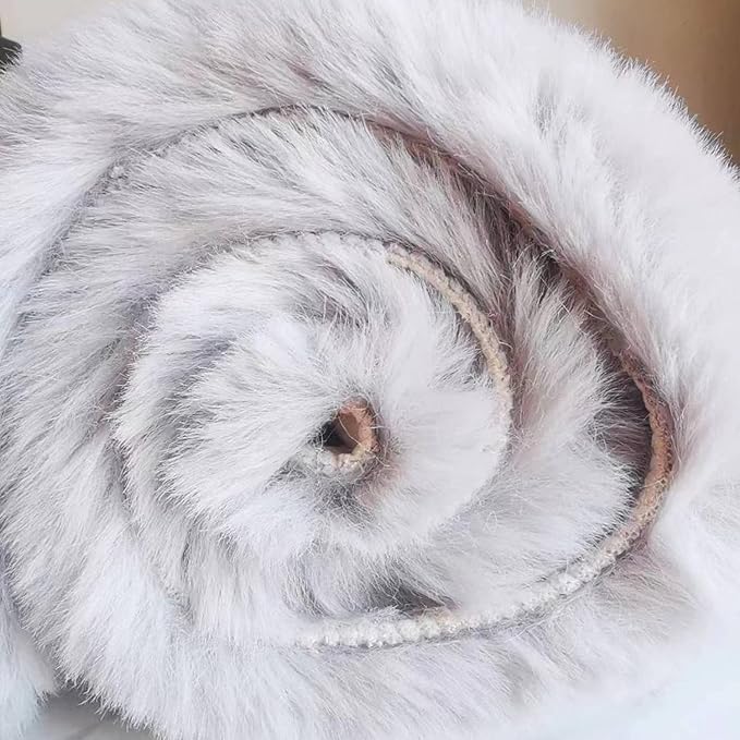 Ghouse Grey 8x10 Area Rug Fluffy Faux Rabbit Fur Grey Rug Plush Shag Fuzzy Rug for Living Room Bedroom, Playing Room, Nursery Room