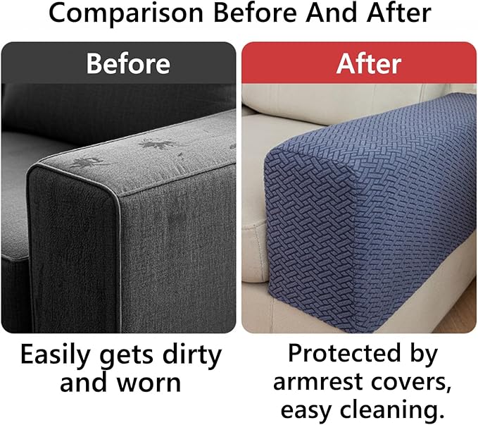 Soothing Home Sofa Covers, Sofa Hero Covers, Wear-Resistant Universal Couch Covers Washable Stretch Sectional Couch Cushion Covers (Beige,Arm Rest Covers 2pcs)