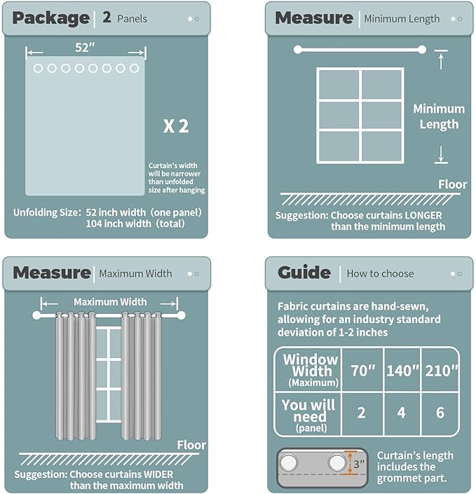 BGment Blackout Curtains - Grommet Thermal Insulated Room Darkening Bedroom and Living Room Curtain, Set of 2 Panels (52 x 95 Inch, Royal Purple)