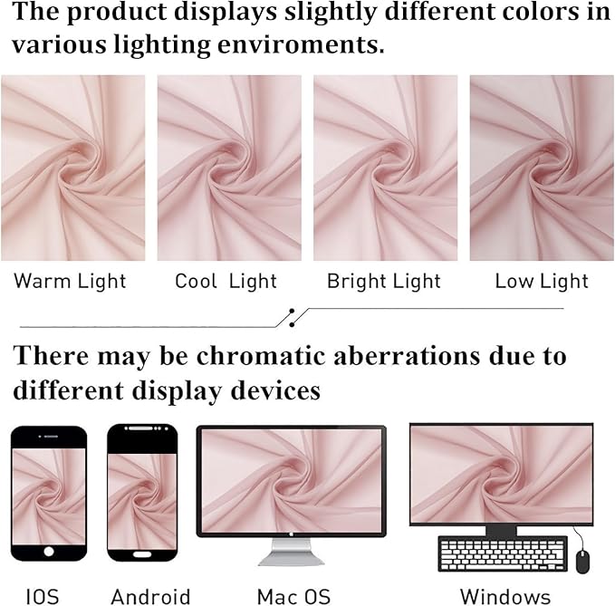Lecloud Blush Pink Sheer Curtains 108 Inches Long 2 Pcs, Dual Rod Pocket Home Decor Living Room Curtains for Bedroom, Light Filtering Airy Voile Solid Elegant Drapes, Each Panel 59" W x 108" L