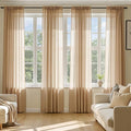 MIULEE Brown Sheer Curtains 108 Inches Long, 4 Panels Set, Rod Pocket Voile Drapes Light Filtering and Semi Transparent, Elegant Window Treatments for Bedroom Living Room,42 x 108 Inches