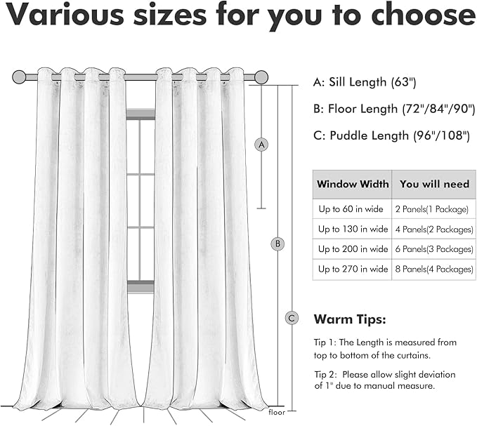 MIULEE Velvet Curtains Taupe Elegant Grommet Thermal Insulated Soundproof Room Darkening Curtains/Drapes for Classical Living Room Bedroom Decor 52 x 84 Inch Set of 2