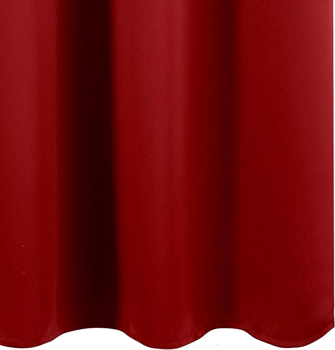 LEMOMO Red Blackout Curtains 34 x 54 Inch Length/Set of 2 Curtain Panels/Thermal Insulated Room Darkening Blackout Curtains for Bedroom