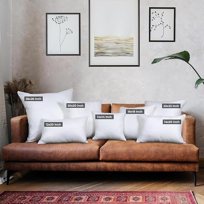 Utopia Bedding Throw Pillows (Set of 1, White) – 20 x 20 Inches Down Alternative Pillows for Bed, Sofa, and Couch - Fluffy Decorative Stuffer Pillow for Indoors & Outdoors
