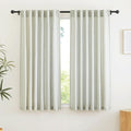 RYB HOME Linen Kitchen Curtains - Back Tab Natural Soft Texture Light Filtering Half Privacy Semi Sheer for Living Room Doorway Home Office, W 52 x L 36 inch, 2 Pcs, Sage Green