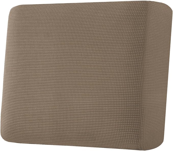 H.VERSAILTEX Super Stretch Individual Seat Cushion Covers Sofa Covers Couch Cushion Covers Slipcover Sets Thick Jacquard Textured Twill Fabric (1 Piece Chair Cushion Cover, Macchiato)