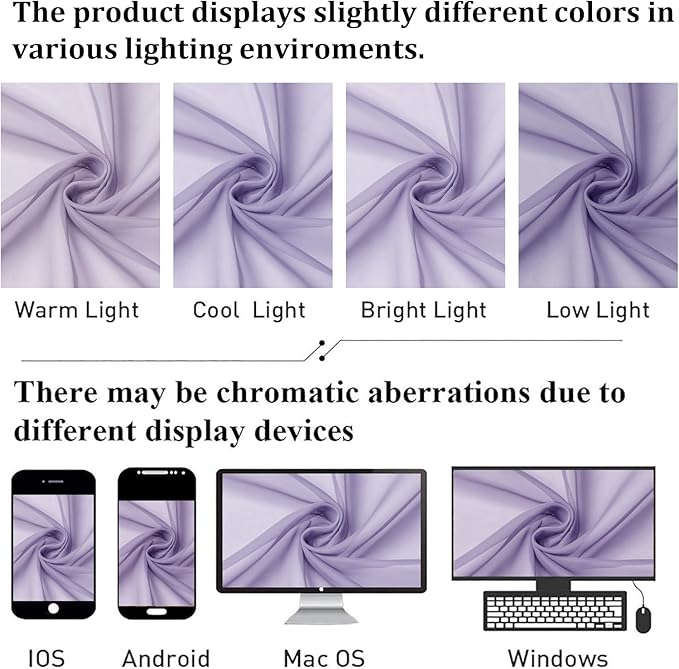 Lecloud Lavender Sheer Curtains 90 Inches Long 2 Panels Set, Light Filtering Solid Voile Drapes, Airy Privacy Window Decor Curtains with Rod Pocket for Living Room Girl's Bedroom, Each 42" W x 90" L
