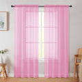 Pink Sheer Curtain for Bedroom Living Room 72 Inches Long 2 Panels Set, Solid Soft Airy Light Filtering Sheer Window Curtains, Modern Rod Pocket Door Curtain, Pink, 42" Wx72 L Inches