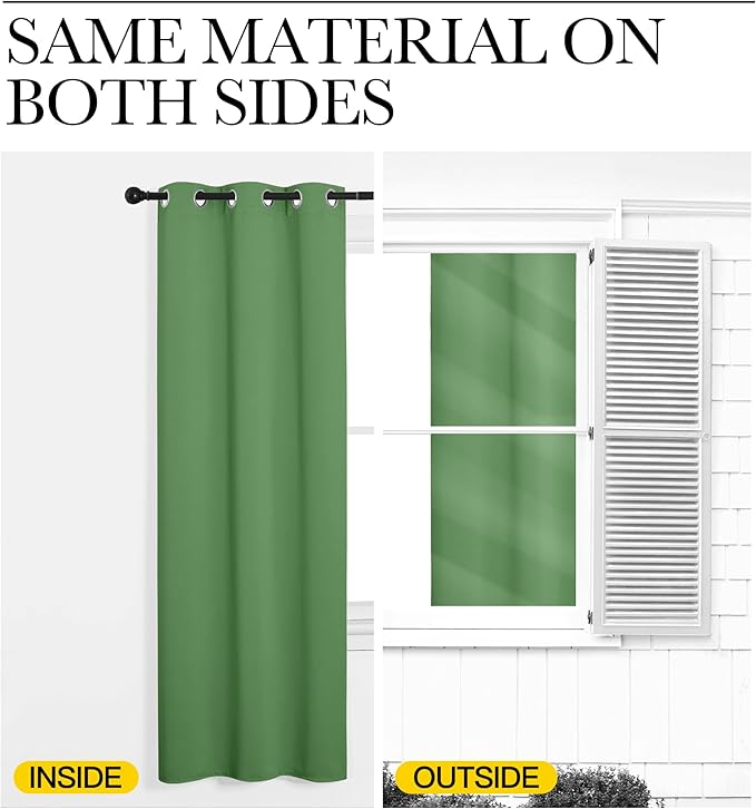 NICETOWN Blackout Window Curtains 70" L, 2 Panels, 34 inch, Forest Green, Grommet Top Room Darkening Thermal Insulated Vertical Window Drapes Modern for Flat/Apartment