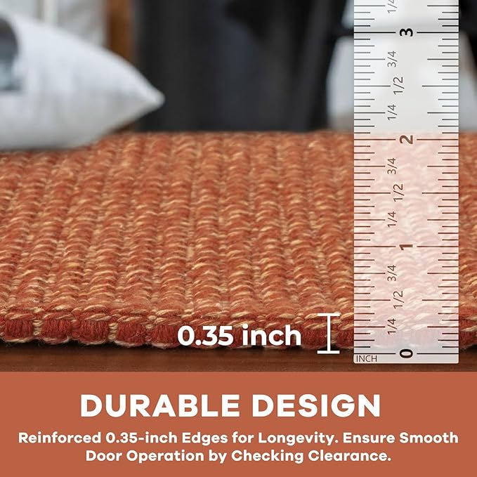 KOZYFLY Runners for Hallways 2x6 ft Washable Kitchen Runner Non Slip Rubber Backed Hall Runners Cotton Entryway Runner Rugs Floor Carpet for Indoor Backdoor Bedroom Kitchen, Orange/Tan