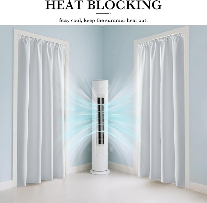 RYB HOME White 100% Blackout Curtains, Short Thermal Insulated Heat & UV Blocking Total Room Darkening Privacy Drapes for Small Window, Width 34 by Length 36, White, 2 Panels