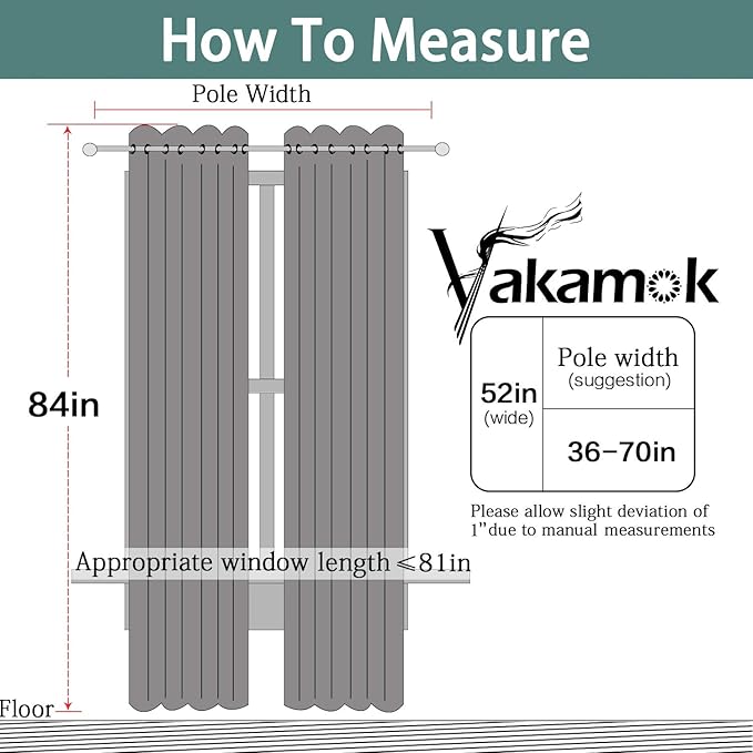 Yakamok Navy Blue 100% Blackout Curtains Energy Saving Thermal Insulated 2 Thick Layers Completely Blackout Drapes with Black Liner for Bedroom (52Wx84L, Navy Blue, 2 Panels)