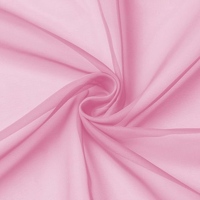 Cafe Curtains 36 Inch Length Tier 2 Pieces, Modern Soft Airy Sheer Kitchen Short Curtains for Small Window, Rod Pocket Small Curtain for Bathroom Basement, Pink, Each, 42" Wx36 L Inches