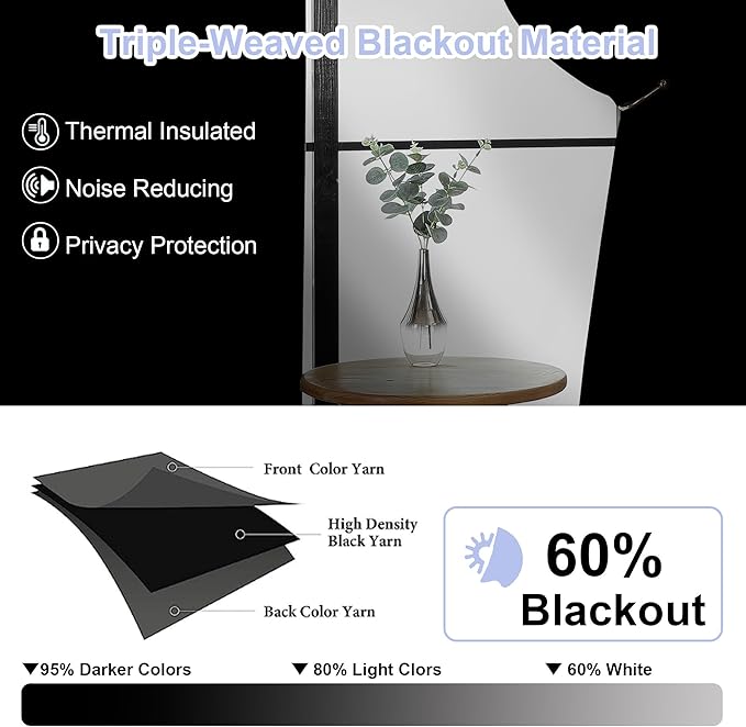 Simplebrand Ava Pure White Curtains for Patio 108 Inches Long 2 Panels Set, Room Darkening Window Treatment, Light Filtering Curtain Drapes, Soft Casual Rod Pocket Privacy Curtains, W50 x L108 Inch