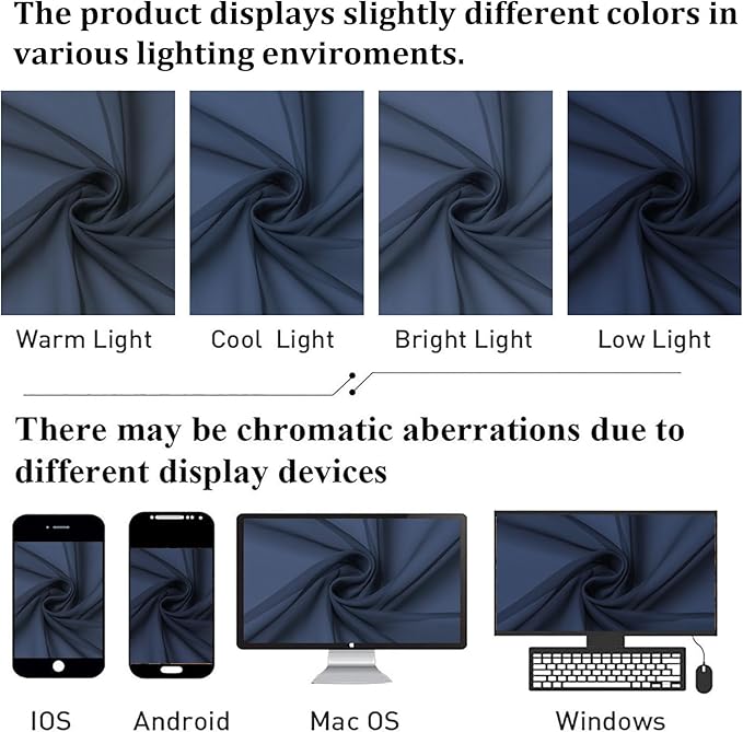 Lecloud Navy Blue Sheer Curtains 90 Inches Long 2 Pcs, Soft Airy Light Filtering Home Decor Living Room Curtains for Bedroom, Rod Pockets Window Treatments Solid Drapes, Each Panel 59" W x 90" L
