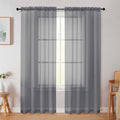 Grey Sheer Curtain for Bedroom Living Room 78 Inches Long 2 Panels Set, Solid Soft Airy Light Filtering Sheer Window Curtains, Modern Rod Pocket Door Curtain, Grey, 42" Wx78 L Inches