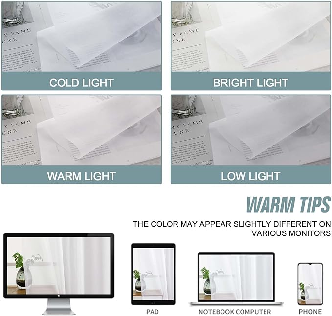 Extra Wide Sheer White Curtains 84 Inches Long 2 Panels, Soft Airy Transparent Light Filtering Elegant Patio Curtains for Sliding Glass Door, Top Dual Rod Pocket Design, 2x59Wx84L Inches