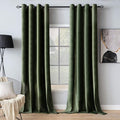 MIULEE Velvet Curtains Olive Green Extra Long Elegant Grommet Curtains Thermal Insulated Soundproof Room Darkening Curtains/Drapes for Classical Living Room Bedroom Decor 52 x 132 Inch Set of 2