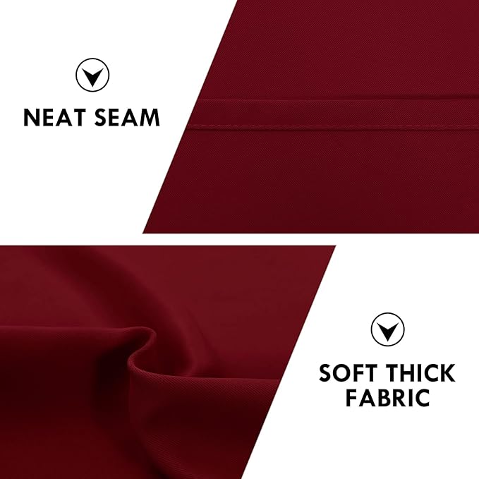 DWCN Christmas Blackout Curtains Room Darkening Thermal Insulated Bedroom Curtains Window Curtain Panels, 42 x 84 inches Long, Set of 2 Burgundy Rod Pocket Drapes