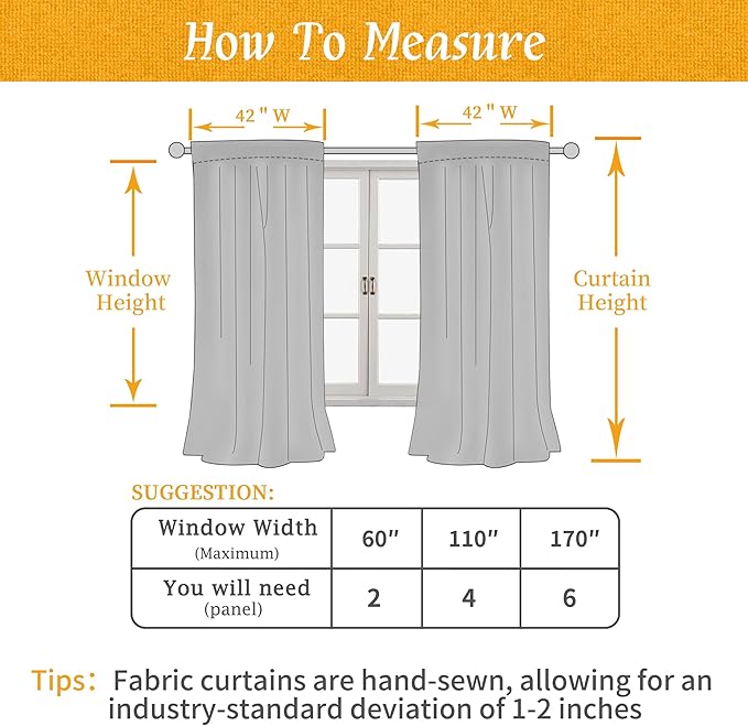 LAMIT Cream Linen Curtains 54 Inch Length 2 Panels, Light Filtering Faux Linen Textured Panels Rod Pocket Neutral Privacy Drapes for Window/Loft Room/Bedroom, 42 x 54 Inch