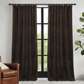 RYB HOME Brown Velvet Curtains 72 inches with Hook Belt, Soft Fabric Room Darkening Thermal Insulated Luxurious Home Decor Curtains for Living Room Bedroom, W 52" x L 72", 2 Panels Set