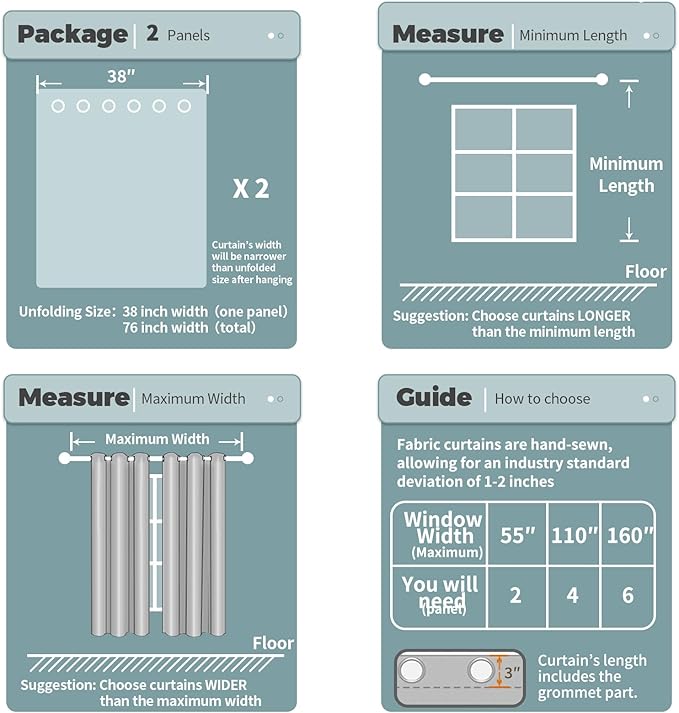 BGment Light Grey Short Blackout Curtains for Small Windows, 38 x 45 Inch Thermal Insulated Tier Set of 2 Panels Sun Blocking Drapes for Kitchen Bedroom