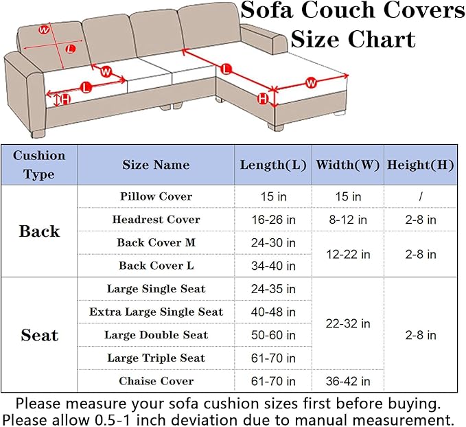 Soothing Home Sofa Covers, Sofa Hero Covers, Wear-Resistant Universal Couch Covers Washable Stretch Sectional Couch Cushion Covers (Light Grey,Large Triple Seat Cover)