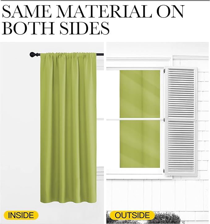 NICETOWN RV Blackout Curtains for Camper Windows, Fresh Green, 29" Wide by 50" Long, 2 PCs, Short Blackout Curtains & Drapes, Thermal Insulated Blackout Curtain Panels for Kids Room, Play Room