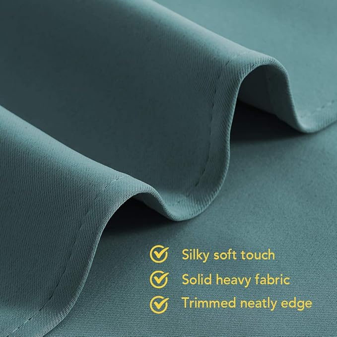 NICETOWN Living Room Blackout Window Curtains, Thermal Insulated Solid Grommet Blackout Drapery Panels (Sea Teal, One Pair, 42 by 72-Inch)