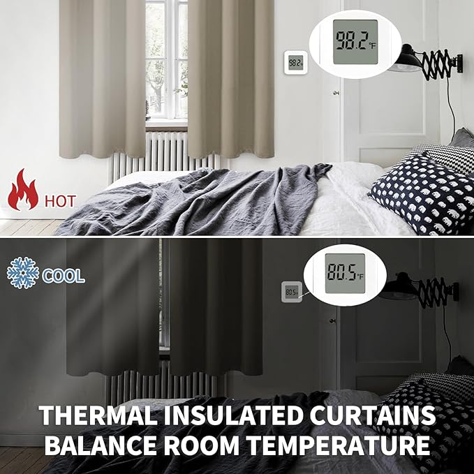 BGment Room Darkening Curtains 84 Inches Long - Grommet Thermal Insulated Drapes Window Treatment Curtains for Bedroom, 2 Panels, 42 x 84 Inch, Cocoa