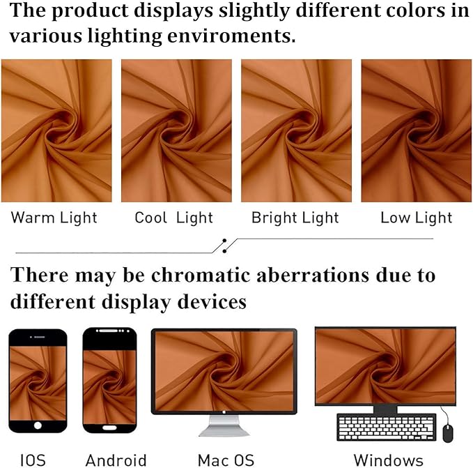 Lecloud Orange Sheer Curtains 84 Inches Long 2 Panels Set, Rod Pocket Transparent Window Treatments for Living Room, Lightweight Breathable Voile Bedroom Curtains Home Decor, Each Panel 42 X 84 Inch