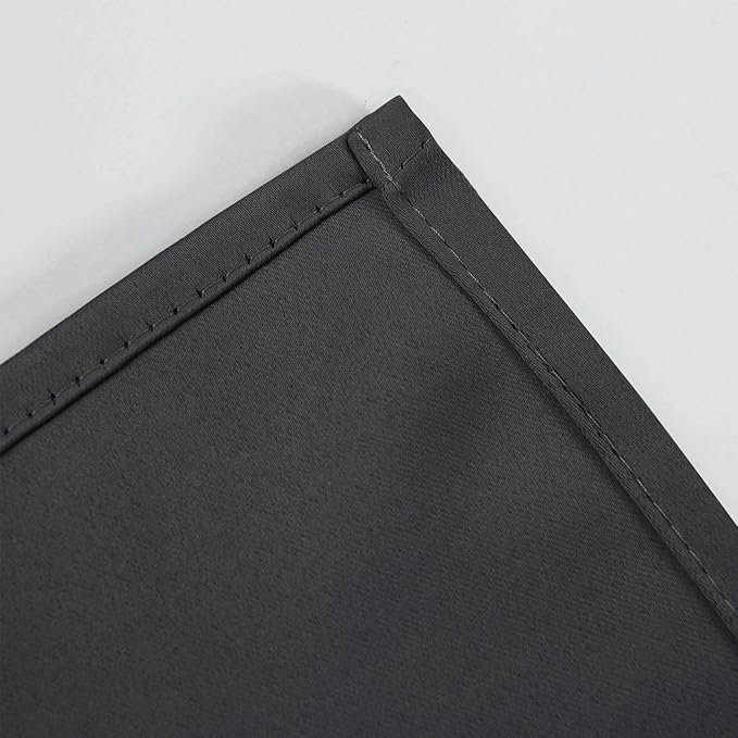 LEMOMO Blackout Curtains 52 x 90 inches Long Dark Grey Curtains Set of 2 Panels Thermal Insulated Room Darkening Curtains for Bedroom