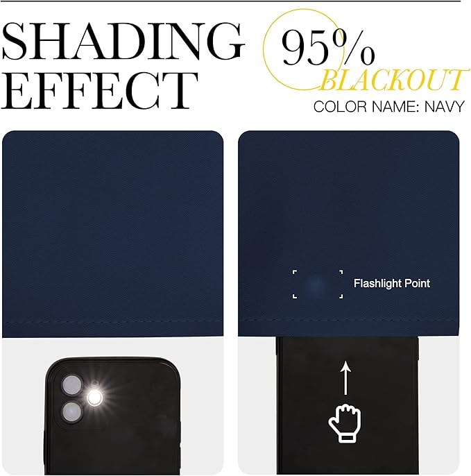 NICETOWN Blackout Curtain Panels for Living Room, Navy, 2 Panels, W52 inches x L84 inches, Energy Efficient & Noise Reducing Thermal Insulated Rod Pocket Blackout Drapes/Draperies for Window
