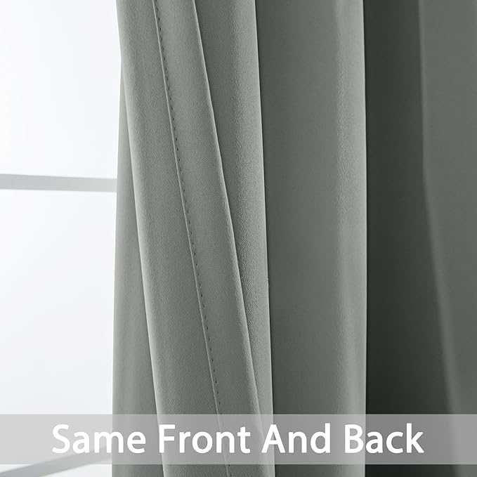 Yakamok Dove Grey Room Darking 36 Inch Length 2 Panel Sets for Livingroom Dining Room Darkening Thermal Insulated Bay Window Hotel Modern Elegant Black Out Sunblock Curtins/Bedroom,38 x 36 Inches