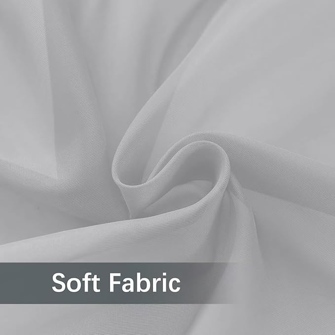 youleyar Solid Sheer Rod Pocket Curtain Voile Draperies 2 Panels White Beige Black Grey Ivory 52 Inch Width 63 Inch Long 1 Pair for Kitchen Bedroom Children Living Room Yard (Silver Grey,52Wｘ63L)