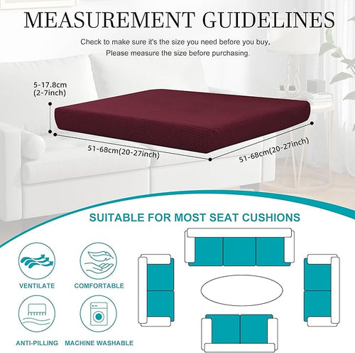 14Pcs Stretch Patio Cushion Covers,Outdoor Couch Covers Replacement,Outdoor Couch & Sofa Slipcovers,for Patio Furniture Cushion Covers,Washable Reusable Furniture Protector (Wine red,Cover Only)