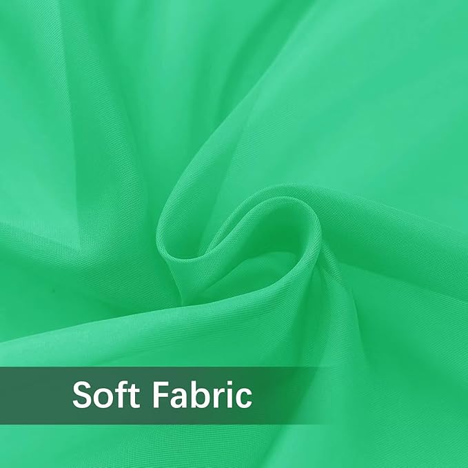 youleyar Solid Sheer Rod Pocket Curtain Voile Draperies 2 Panels White Beige Black Grey Coffee 52 Inch Width 45 Inch Long 1 Pair for Kitchen Bedroom Children Living Room Yard (Grass Green,52Wｘ45L)