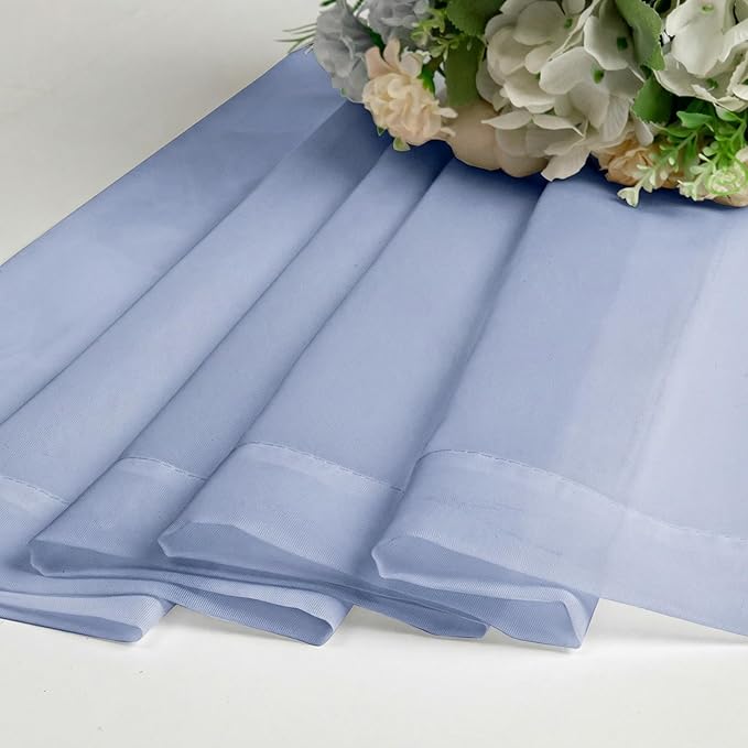 Lecloud Denim Blue Sheer Curtains 78 Inches Long 2 Panels, Airy Light Filtering Voile Bedroom Curtains for Living Room Windows, Rod Pocket Solid Drapes for Dining Room, Each Panel 42" W x 78" L