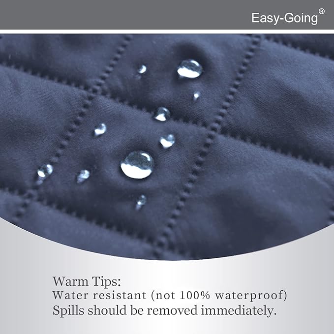 Easy-Going Recliner Chair Slipcover Reversible Sofa Cover Water Resistant Couch Cover Furniture Protector with Elastic Straps for Pets Dog (Recliner 22 inch, Dark Blue/Light Blue)