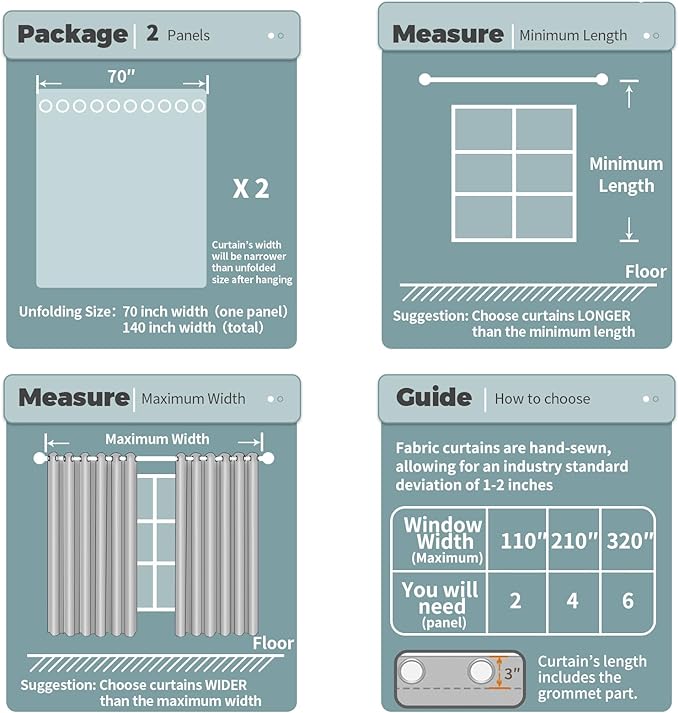 BGment Blackout Curtains for Bedroom - Grommet Thermal Insulated Room Darkening Curtains for Living Room, Set of 2 Panels (70 x 84 Inch, Dark Grey)